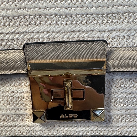 Aldo Cailla Mini Woven Satchel - Tan/Brown - Like New - Picture 2 of 12